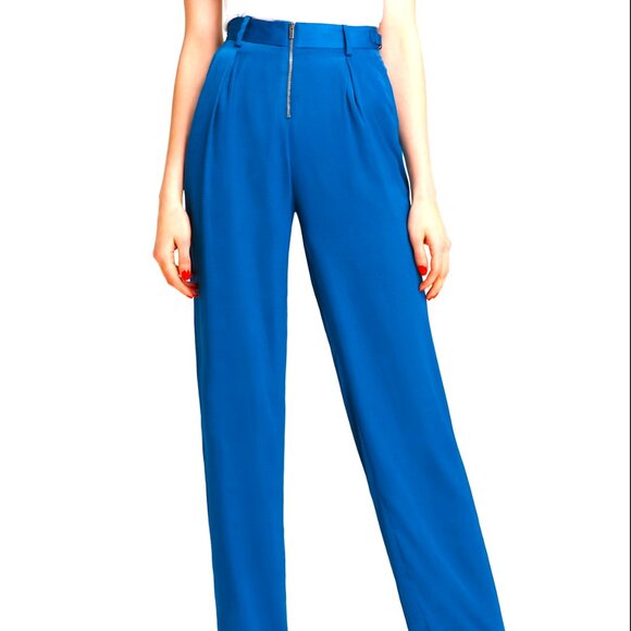 NWT Bcbg MaxAzria Hight waist blue Robbie Wide-Leg Pant S - Picture 4 of 12